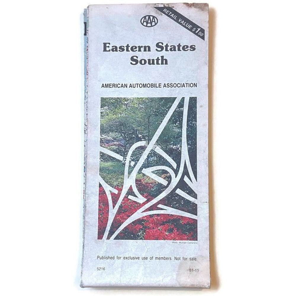 AAA South Eastern States Map 1982 Alabama Florida Georgia Louisiana Vintage